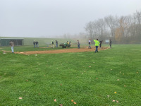 10/26/19: ATI crew resurfacing the base line with a special dirt at Kirby Park in Nichols, NY.